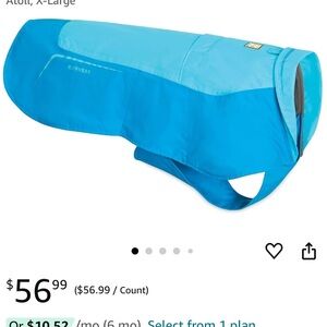 RUFFWEAR - Vert Waterproof Fleece Jacket for Dogs, Blue Atoll, Medium